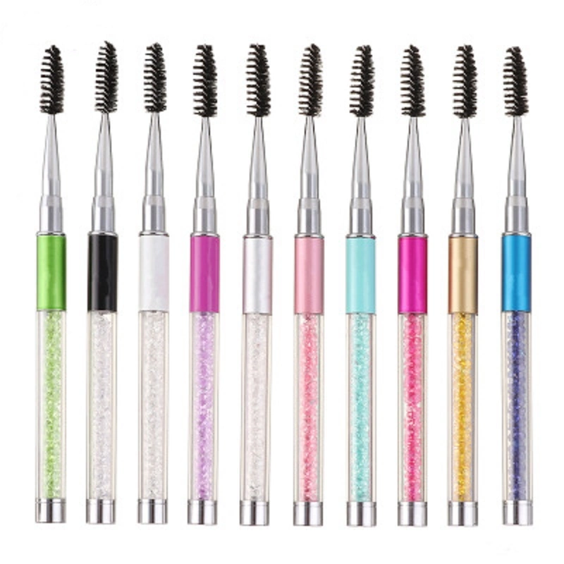 Mascara Brushes Eyebrow Eyelash Brushes Mascara Glittered Wands Applicators Eye Brushes Portable Cosmetic Brushes with Cap for Travel Esg13732